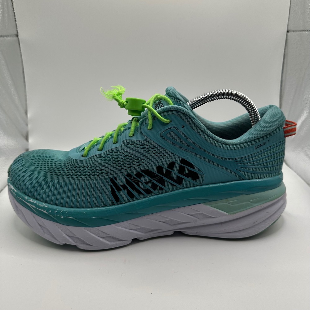 Hoka One One Bondi 7 Women 10 W Blue Fog Running Shoes Good Max Cushion 1110531